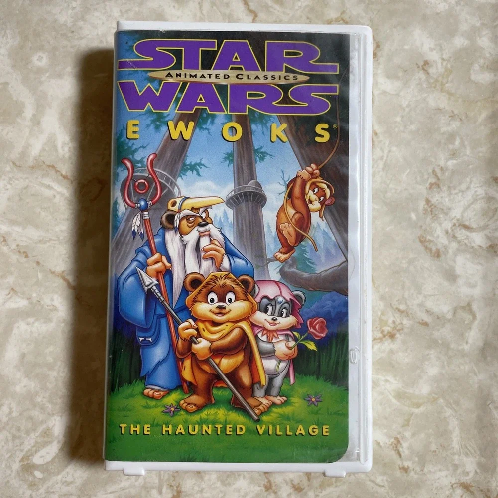 Star Wars Animated Classic EWOKS The Haunted Village 1985 Hard Plastic Clamshell